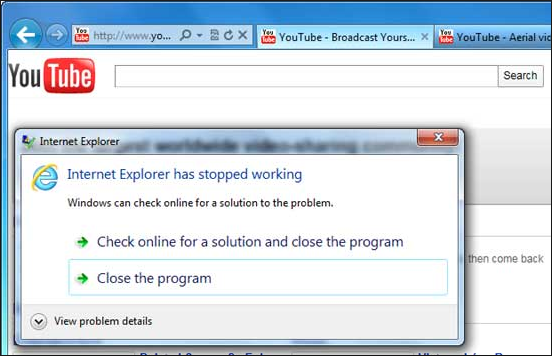 Internet Explorer not Working